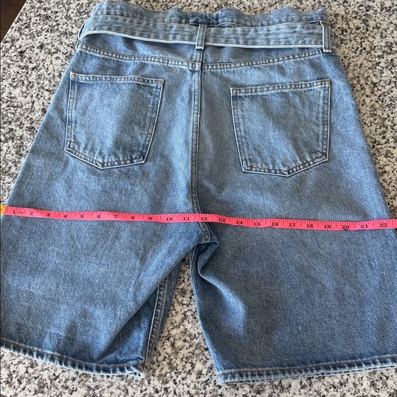 Agolde 90’s Reworked Paperbag Belted High Waist Denim Shorts in Revival Sz 27 - Picture 10 of 12